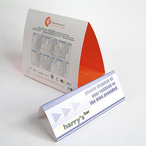 Printed tent card – example 2