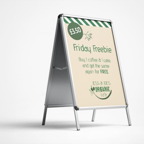 Printed A-board pavement sign – example 1