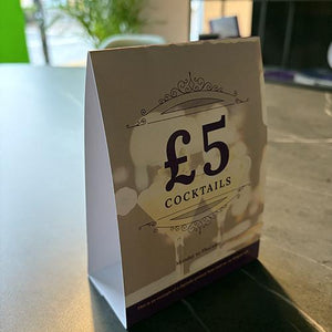 Printed table talker – example 2
