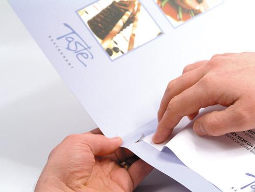 Laminated menu cover – example 1