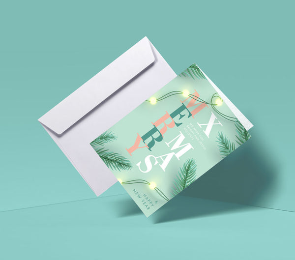 Personalised folded greeting cards with envelopes