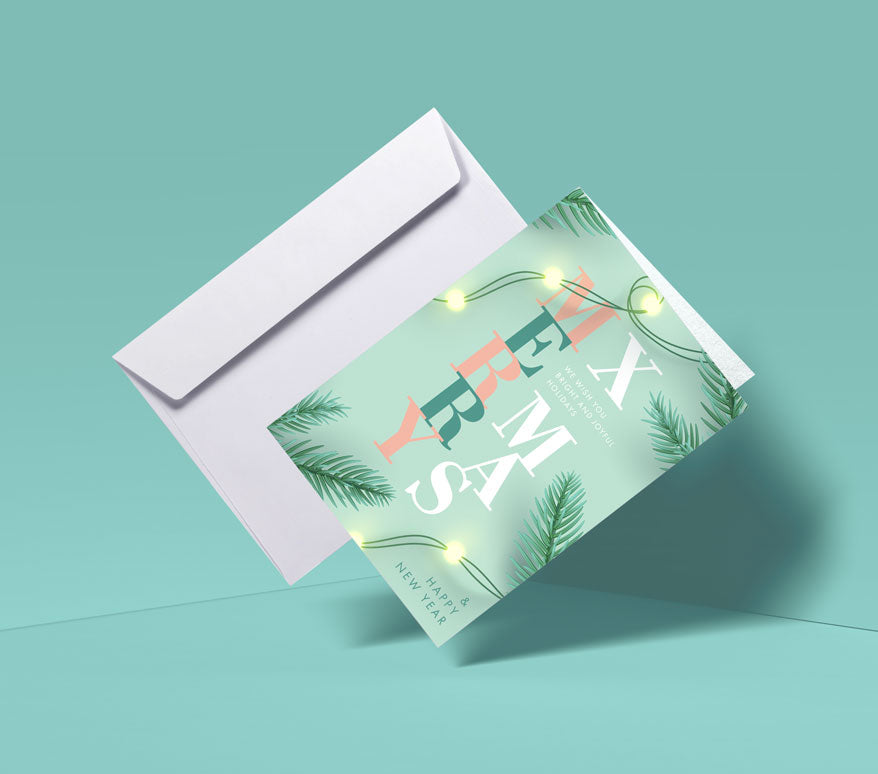 Personalised folded greeting cards with envelopes
