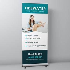 Pull-up roller banner with aluminium cassette base