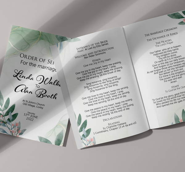 Wedding Order of Service Printing