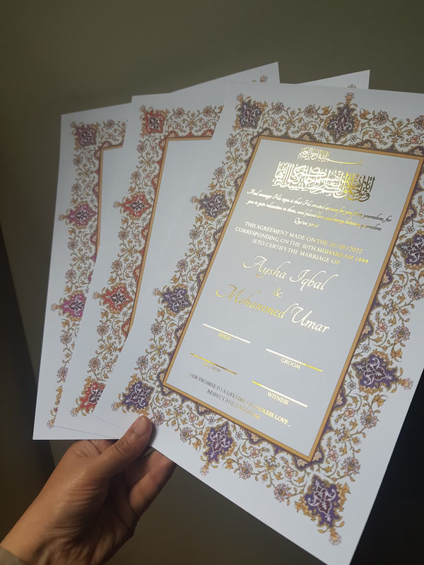 Certificate printing with optional Gold Foil