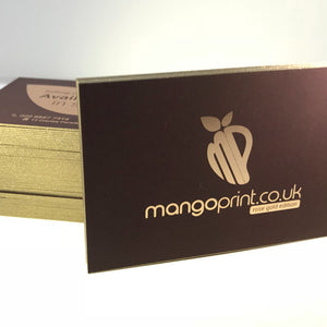 450gsm foiled business cards with optional coloured edges.
